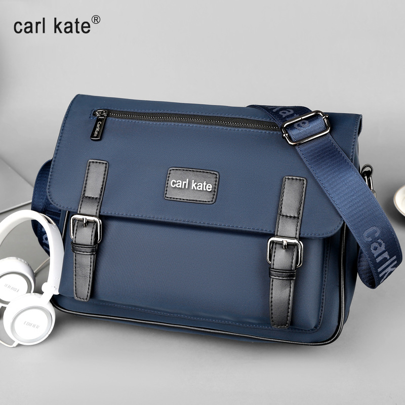 男包单肩斜款包横款男士背包尼龙布邮差包时尚潮流017