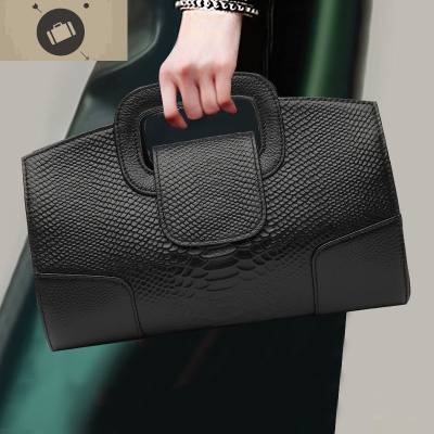 真皮手拿包女2020新款时尚简约手提包女士大容量软皮两用手抓包包艾狄伊娃手提包