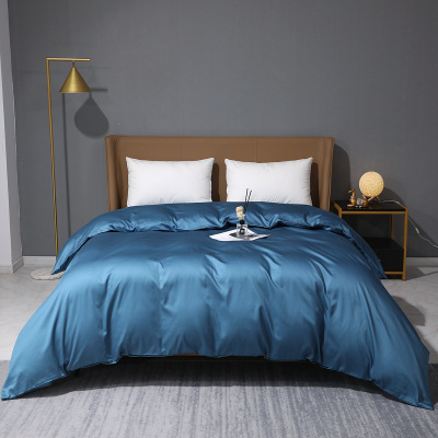天山柔100S全棉贡缎长绒棉纯色单品被套