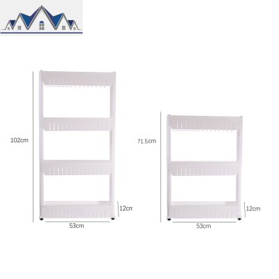 12cm宽夹缝收纳架厨房可移动储物置物架家用多层窄缝隙架子卫生间 三维工匠