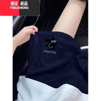 YIBUSHENG美式复古高腰运动短裤女宽松显瘦百搭薄款直筒阔脚休闲五分裤子
