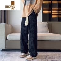 YANXUvintage潮牌美式复古休闲裤男高街嘻哈潮流宽松直筒痞帅阔腿长裤