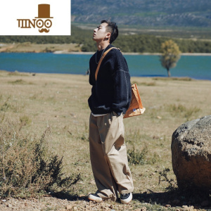 YANXU加厚圆领毛衣男士保暖打底衫潮流针织衫宽松情侣休闲毛线衣