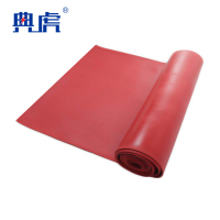 典虎 绝缘橡胶板 红色条纹3mm*1.2m*10m 卷