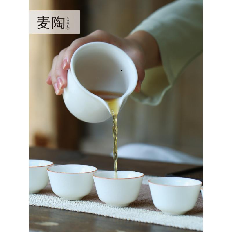 美帮汇汝窑可养开片功夫茶具茶壶茶杯家用单杯简约白汝瓷品茗主人杯