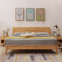 臻远 ZY-SMC-174 实木床卧室床北欧床公寓床家用床 1.8米 单床+活动柜*2