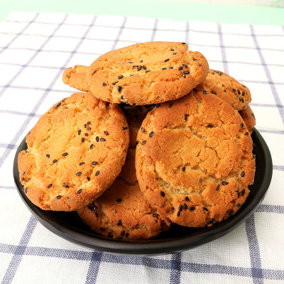 食品木糖醇零食粗粮芝麻桃酥饼干中老年糕点苦荞口味500克