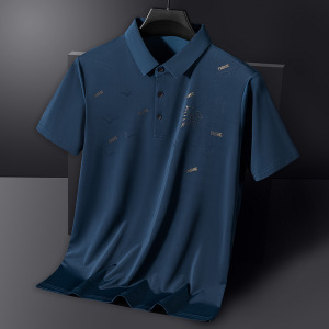 中年男士polo衫冰丝短袖翻领t恤袖广告文化衫衣服刺绣印字logo潮