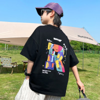 男童短袖T恤夏季纯棉2025新款男孩夏装上衣宽松潮牌T儿童半袖体恤
