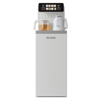 美菱(MELING)智能语音茶吧机一体柜家用高端下置式桶装水多功能饮水机炫彩触控大屏遥控立式泡茶机MY-C966-B