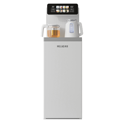 美菱(MELING)智能语音茶吧机一体柜家用高端下置式桶装水多功能饮水机炫彩触控大屏遥控立式泡茶机MY-C966-B