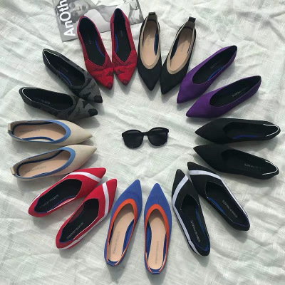 Ideamini王妃同款飞线编织尖头单鞋孕妇鞋子软底防滑一脚蹬懒人鞋女蛋卷鞋