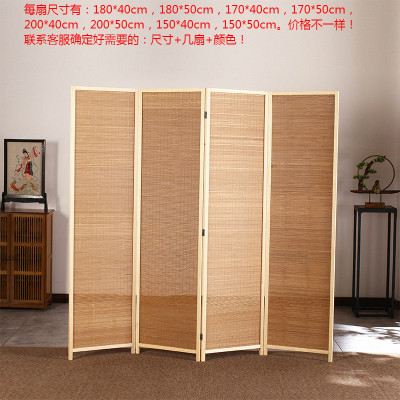 汐岩中式屏风卧室遮挡隔断墙客厅家用玄关简约移动实木竹编折屏小户型