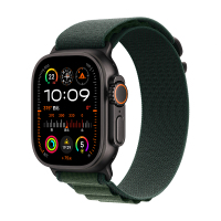 MXDN3CH/B Apple Watch Ultra 2 蜂窝 49 毫米黑色钛金属表壳 暗绿色高山回环式表带 - M