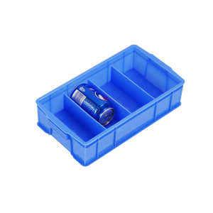 易企采 长4格-蓝色零件盒分格箱长方形塑料盒分隔式周转箱多格箱螺丝盒分类盒收纳盒