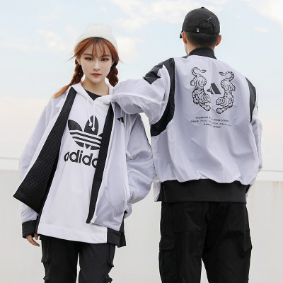 阿迪达斯adidas男装运动服健身立领防风跑步训练耐磨两面穿夹克外套FI4688D