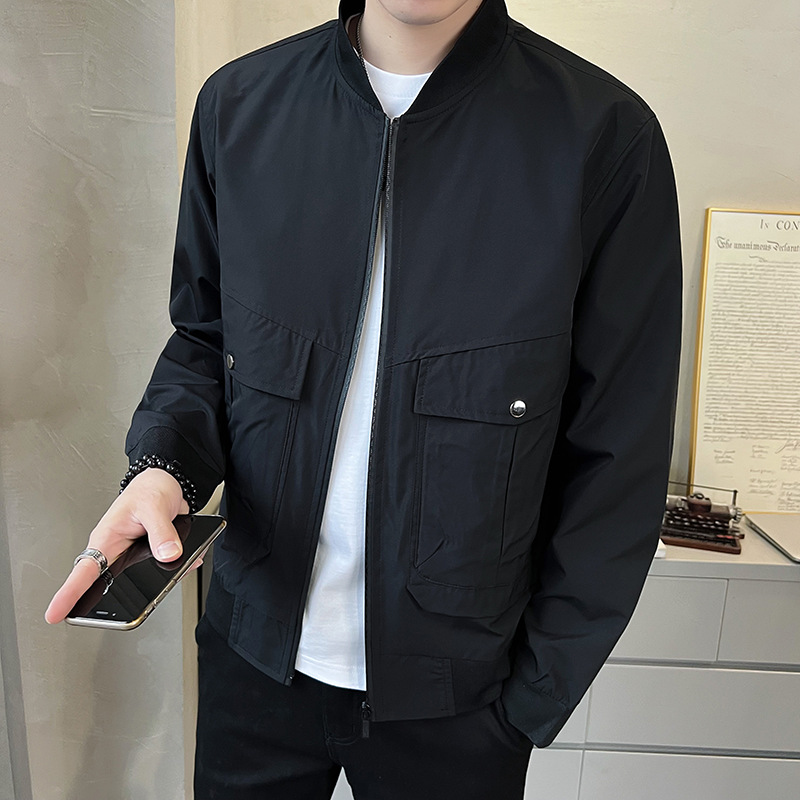 夹克男士冲锋衣外套春秋季新款休闲潮牌男装立领夹克衫百搭男上衣