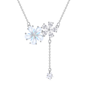 樱花项链只樱有你项链女雪花樱花吊坠ins风轻奢小众高级感锁骨链女士女生生日礼品 樱你而来项链+品牌限定豪华礼盒