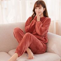 仙女暖暖裤女套装情侣珊瑚绒睡衣冬季加厚外穿宽松保暖休闲家居服