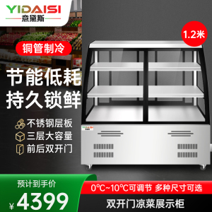 意黛斯凉菜展示柜熟食柜直冷风冷冰柜冷藏柜卤菜鸭脖柜保鲜柜商用点菜串串柜熟肉鸡爪鸭货串串柜YDS-LCG12-SK 双开款
