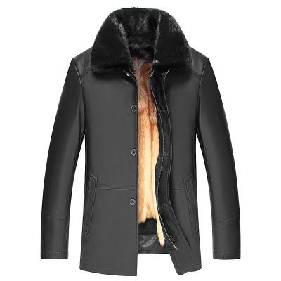 旗下真皮皮衣男皮草黄金皮毛一体内胆貂皮大衣男士皮克服夹克外套