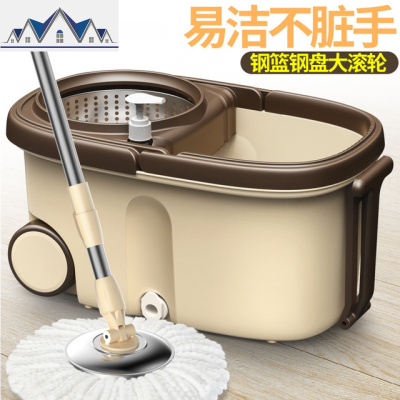 旋转拖把家用免手洗拖把懒人拖把自动吸水脱水带拖布墩布桶一拖净 三维工匠