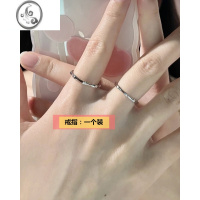 JiMi竹节戒指简约小众设计S925银情侣对戒开口可调节食指戒