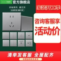 施耐德电气开关插座 珍铂系列烟云灰色 五孔插座 二三插86型墙壁 电源插座10A 家用86型 USB插座 弱电 电视电脑