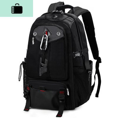 背包男韩版时尚潮流高中大学生书包电脑出差旅行旅游大容量双肩包NEW LAKE 9913黑色