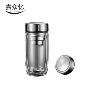 嘉众忆 商务双层玻璃茶水杯 280ml JZY-6520 个