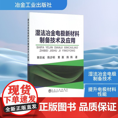 湿法冶金电极新材料制备技术及应用 郭忠减 等 著 化学工业专业科技 正版图书籍 冶金工业出版社