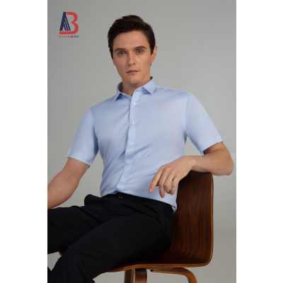 培罗蒙(Baromon)衬衫男短袖夏季薄款男士衬衣商务休闲职业装寸衫上衣21007