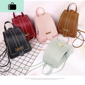 2020新款时尚春夏秋韩版pu简约百搭小清新可爱学生双肩手提女包NEW LAKE女手包