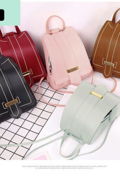 2020新款时尚春夏秋韩版pu简约百搭小清新可爱学生双肩手提女包NEW LAKE女手包