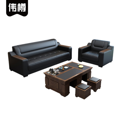 伟樽皮质沙发单+三人位+茶几1300*800*550mm套