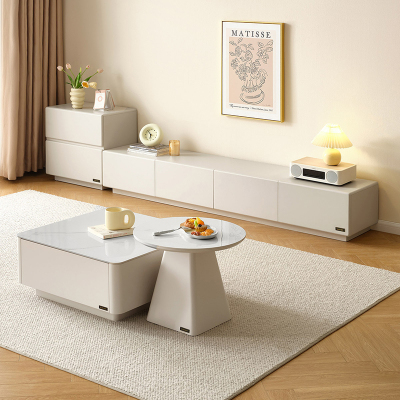 全友家居现代简约新款客厅家用微悬浮网红电视机柜茶几组合