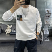 加绒新款卫衣男秋冬季圆领字母印花套头上衣男士潮ins长袖打底衫