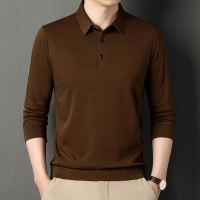 秋季男士长袖T恤百搭polo衫百搭纯色商务日常出行时尚翻领T恤