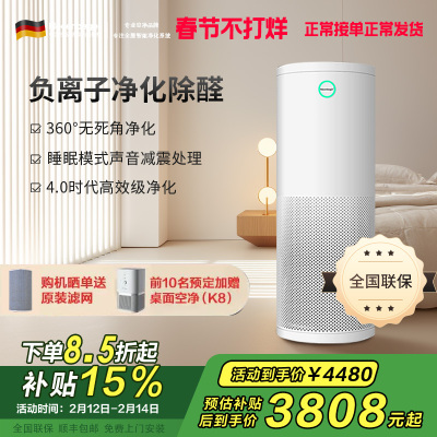 诺森柏格(Nocenbeger)空气净化器 除甲醛净化器 除雾霾 除过敏原 除细菌净化器NCBG H7