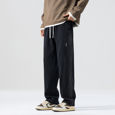 男装美式潮牌工装裤宽松直筒休闲百搭运动阔腿垂感男士休闲长裤子