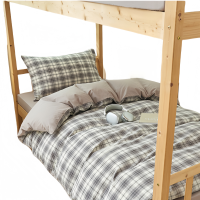 铭思沃床单三件套 1.2m床 灰格 套