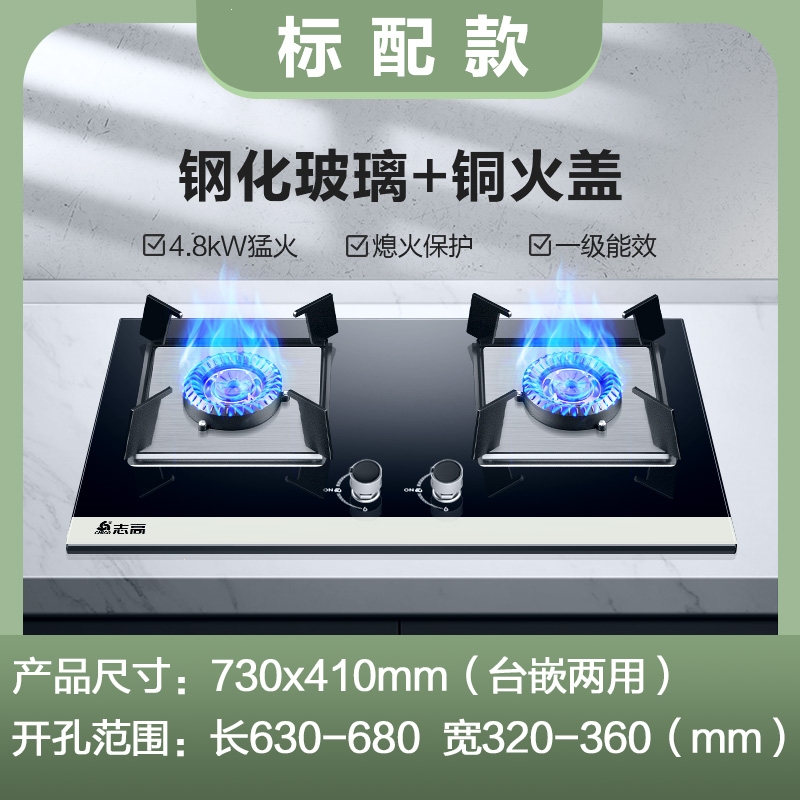志高(chigo)煤气灶双灶燃气灶家用嵌入式天然气灶台式液化气灶炉具