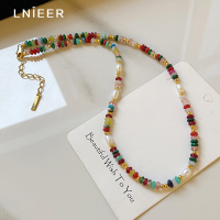 天然石珍珠彩色琉璃多巴胺串珠项链女2025年新款轻奢小众锁骨链送女朋友老婆情人节七夕生日礼物