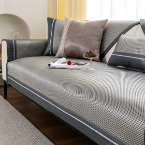 幸福派 夏季沙发垫套装防滑沙发坐垫子123组合春夏季冰丝凉席沙发垫布艺简约夏天沙发凉垫罩巾贵妃定制全包支持定制飘窗垫