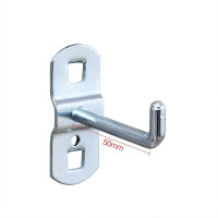 方孔挂板汽修工具扳手挂钩五金工具挂板展示架挂墙板洞洞板置物架 单直挂钩50mm 金属