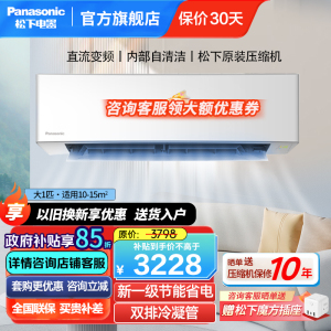 松下(Panasonic)新一级能效节能省电 直流变频冷暖 卧室家用壁挂式空调挂机自清洁 强速冷暖 E9KQ10