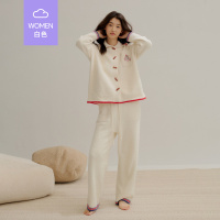 秋冬半边绒睡衣女宽松加绒加厚甜美卡通圣诞树新年家居服