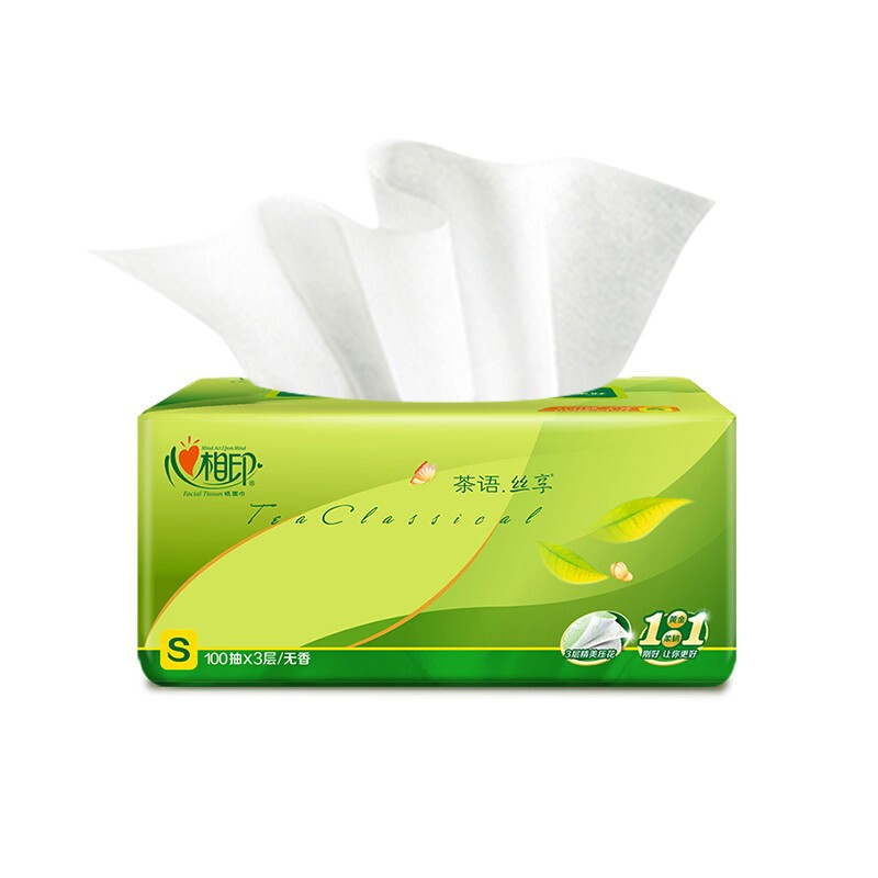 心相印抽纸卫生纸家用 3层100抽/包 YB.DT15100-5包
