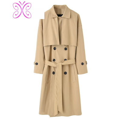 YUANSU韩版男士风衣中长款宽松帅气过膝潮流英伦学生外套春秋季日系大衣风衣