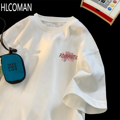 HLCOMAN简约短袖t恤男士夏季2025新款潮流潮牌宽松休闲半袖体恤衣服